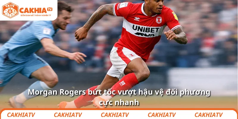 Vì sao Morgan Rogers bỗng thành “chân ái” Arsenal? 2 Morgan Rogers bứt tốc vượt hậu vệ đối phương cực nhanh